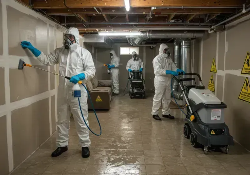 Basement Moisture Removal and Structural Drying process in Anadarko, OK